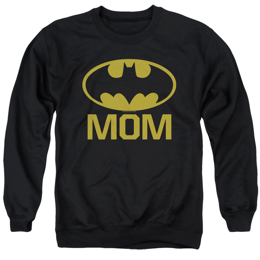 AN OFFCIALLY LICENSED BATMAN BAT MOM ADULT UNISEX CREWNECK SWEATSHIRT BLACK