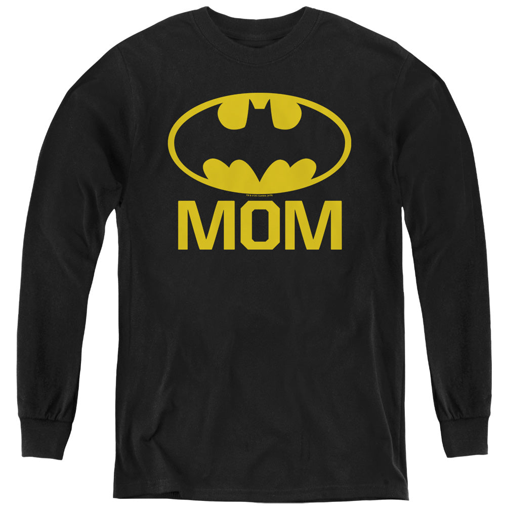 AN OFFCIALLY LICENSED BATMAN BAT MOM YOUTH LONG SLEEVE T-SHIRT BLACK