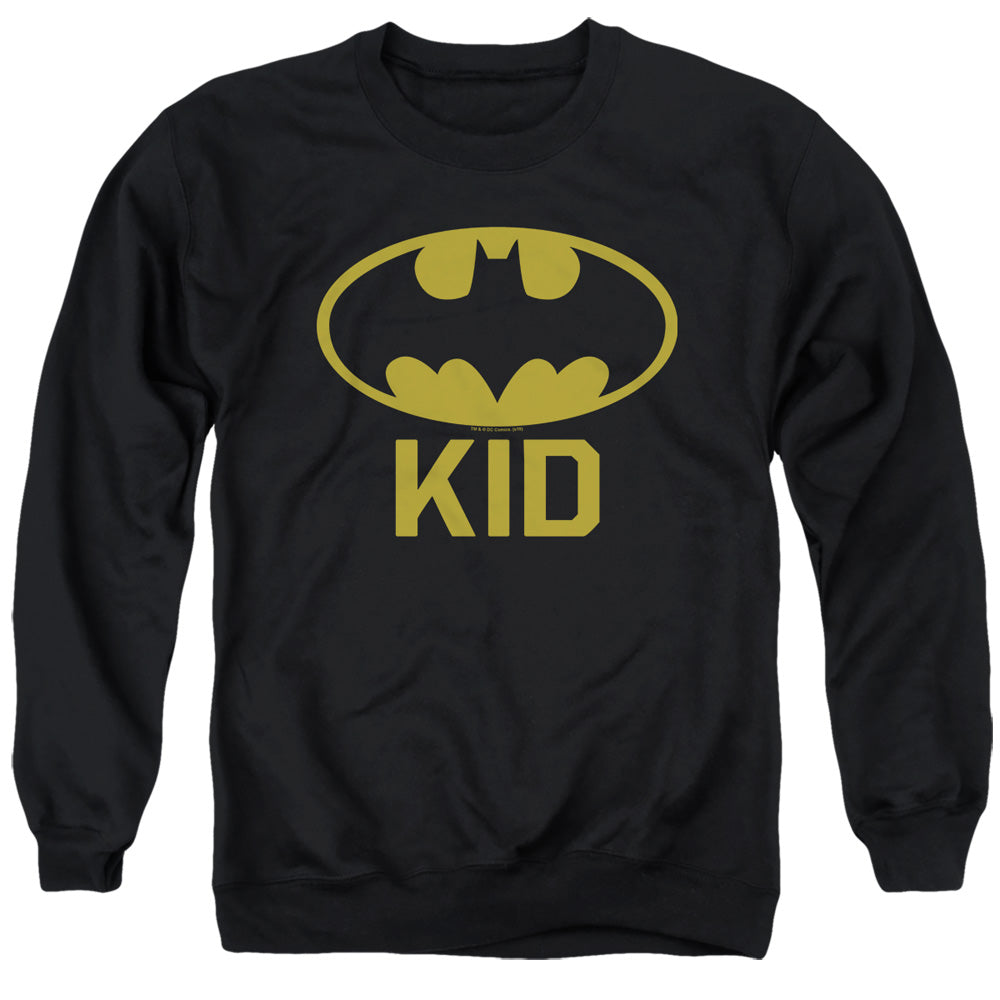 AN OFFCIALLY LICENSED BATMAN BAT KID ADULT UNISEX CREWNECK SWEATSHIRT BLACK