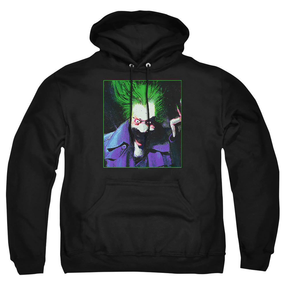 AN OFFCIALLY LICENSED BATMAN ARKHAM ASYLUM JOKER ADULT UNISEX PULLOVER HOODIE BLACK