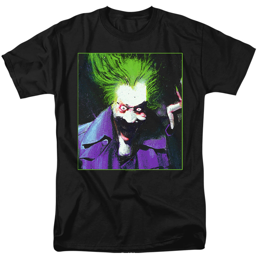 AN OFFCIALLY LICENSED BATMAN ARKHAM ASYLUM JOKER MEN'S REGULAR FIT T-SHIRT BLACK