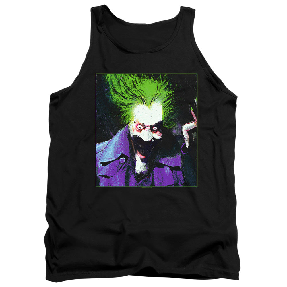 AN OFFCIALLY LICENSED BATMAN ARKHAM ASYLUM JOKER ADULT UNISEX TANK TOP BLACK