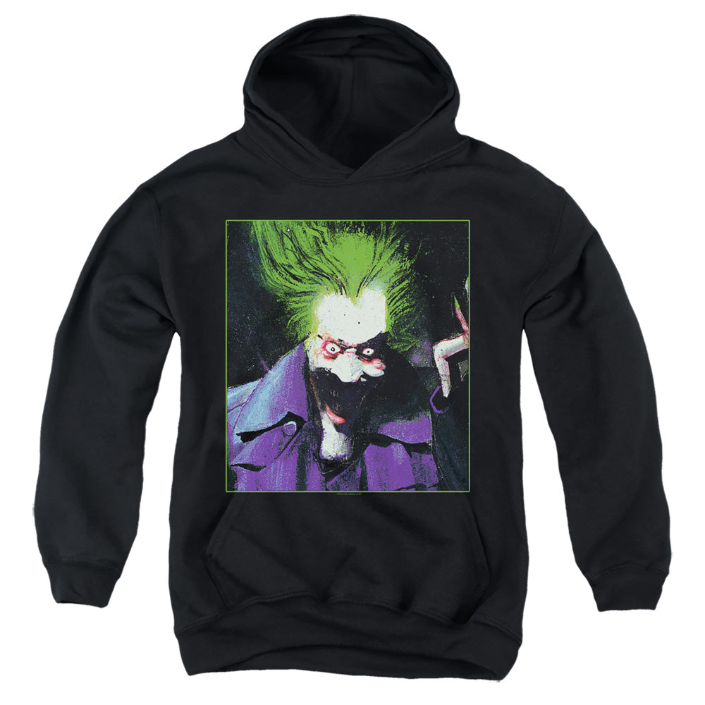 AN OFFCIALLY LICENSED BATMAN ARKHAM ASYLUM JOKER YOUTH HOODIE BLACK