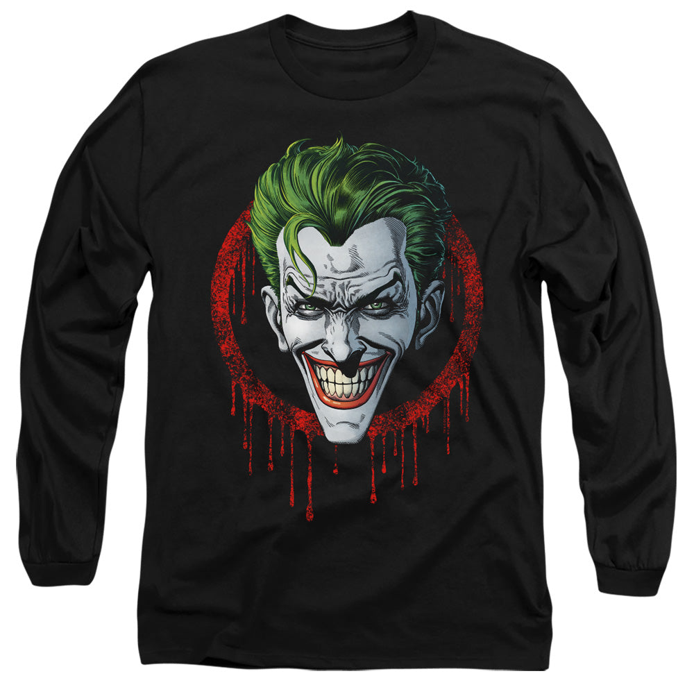 AN OFFCIALLY LICENSED BATMAN JOKER DRIP MEN'S LONG SLEEVE T-SHIRT BLACK