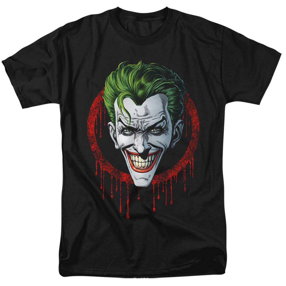 AN OFFCIALLY LICENSED BATMAN JOKER DRIP MEN'S REGULAR FIT T-SHIRT BLACK