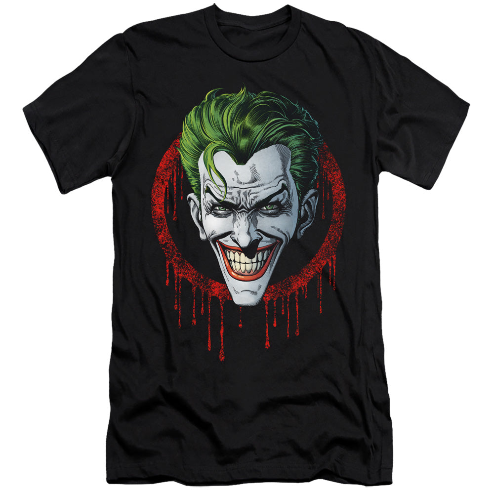 AN OFFCIALLY LICENSED BATMAN JOKER DRIP MEN'S PREMIUM SLIM FIT T-SHIRT BLACK