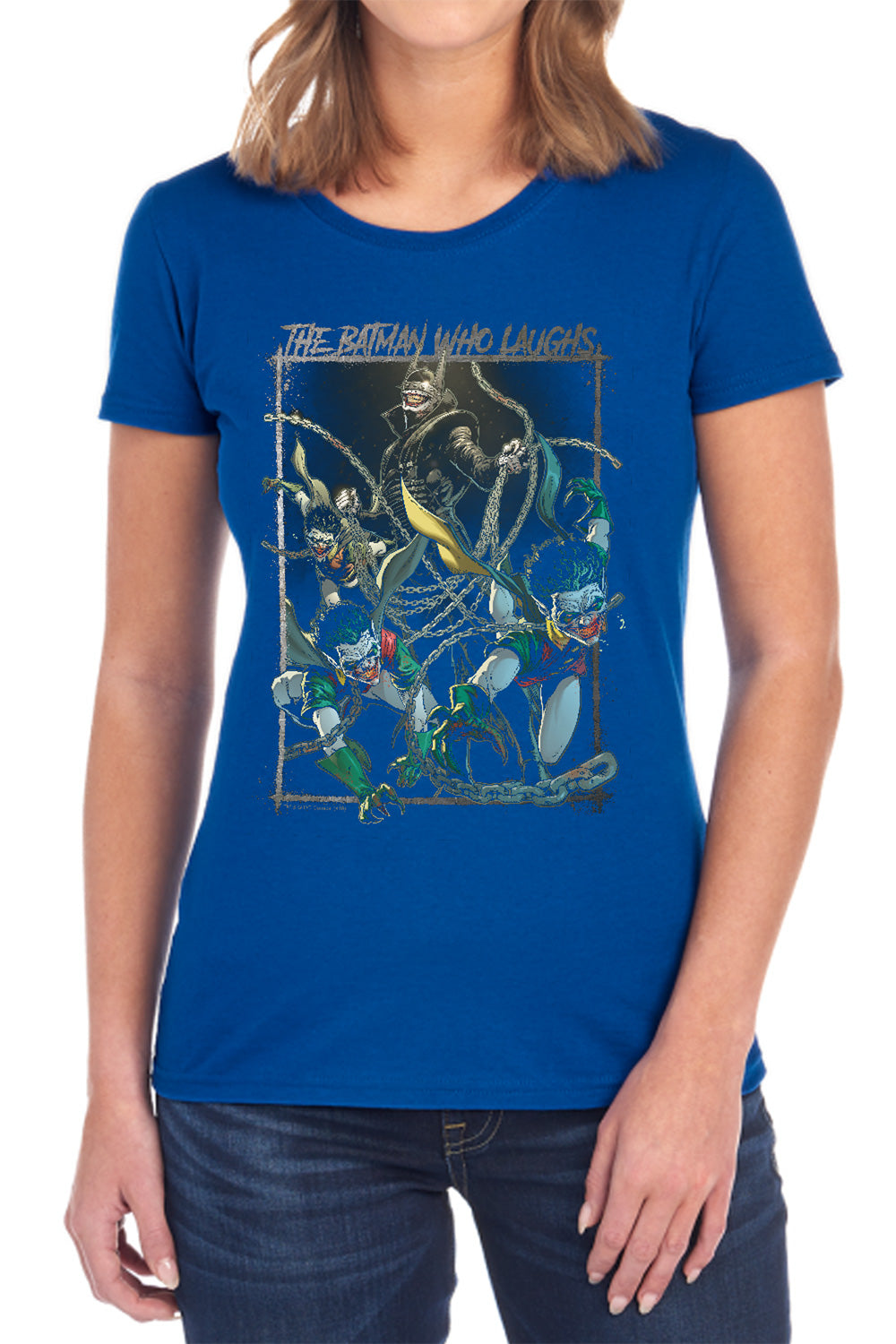 AN OFFCIALLY LICENSED BATMAN BATMAN WHO LAUGHS WOMEN'S REGULAR FIT T-SHIRT BLACK