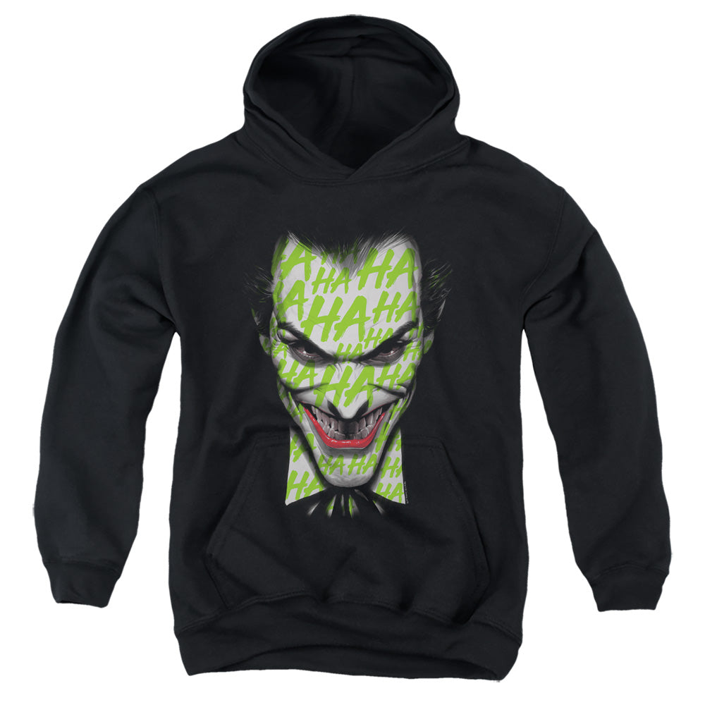 AN OFFCIALLY LICENSED BATMAN HA HA SMILE YOUTH HOODIE BLACK