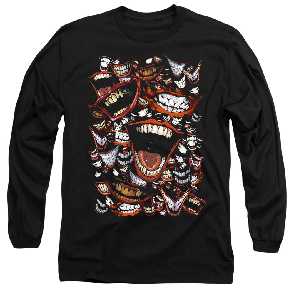 AN OFFCIALLY LICENSED BATMAN FAMOUS WRETCH MEN'S LONG SLEEVE T-SHIRT BLACK