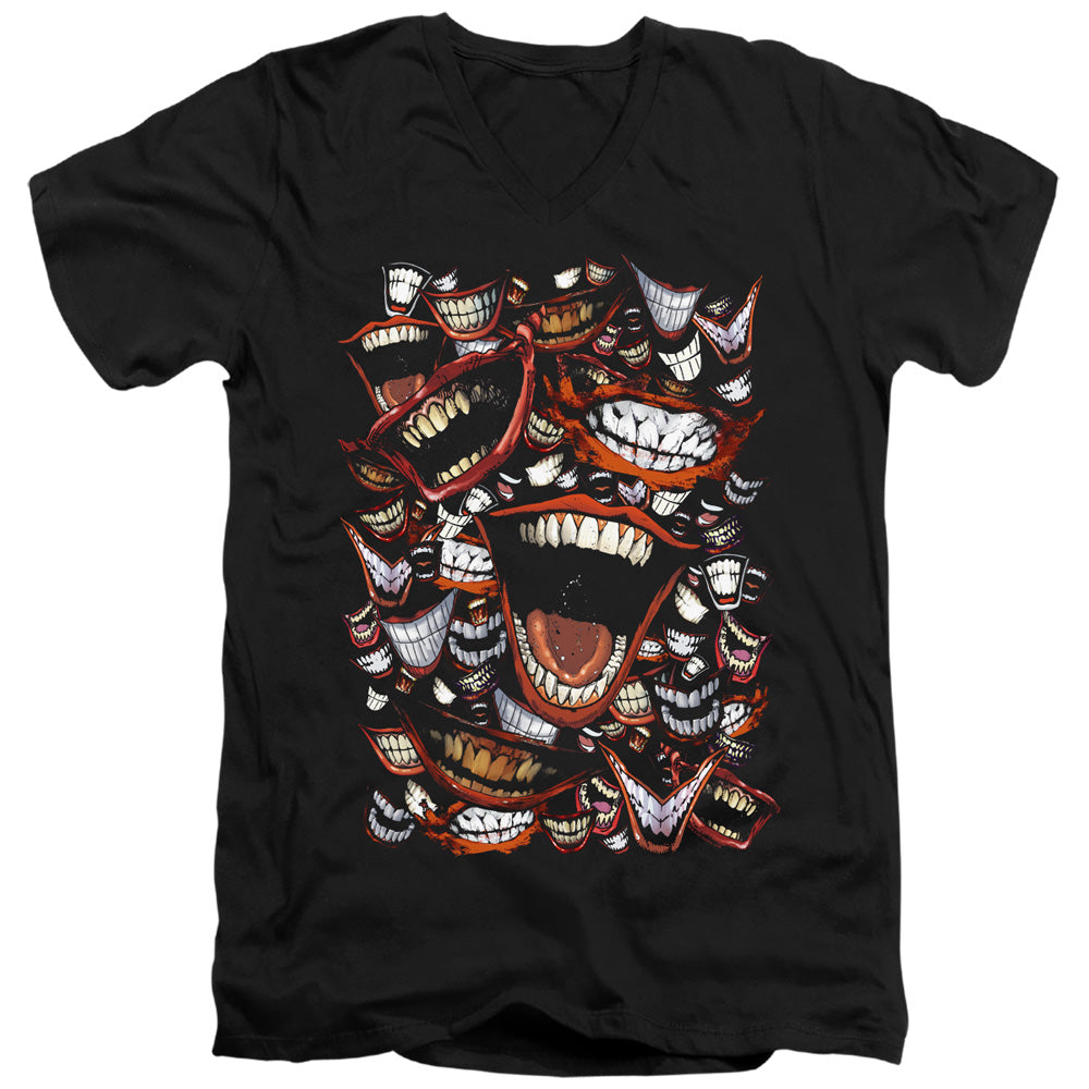 AN OFFCIALLY LICENSED BATMAN FAMOUS WRETCH MEN'S V-NECK T-SHIRT BLACK