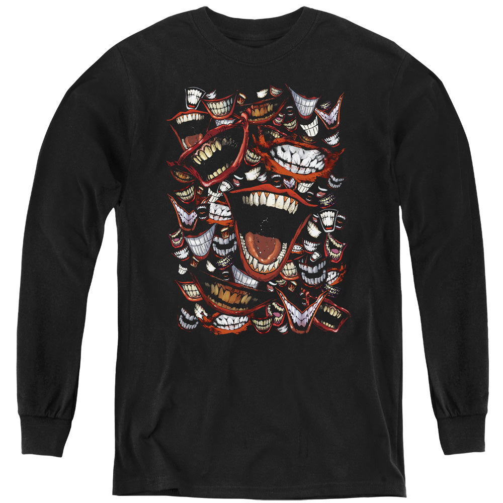 AN OFFCIALLY LICENSED BATMAN FAMOUS WRETCH YOUTH LONG SLEEVE T-SHIRT BLACK