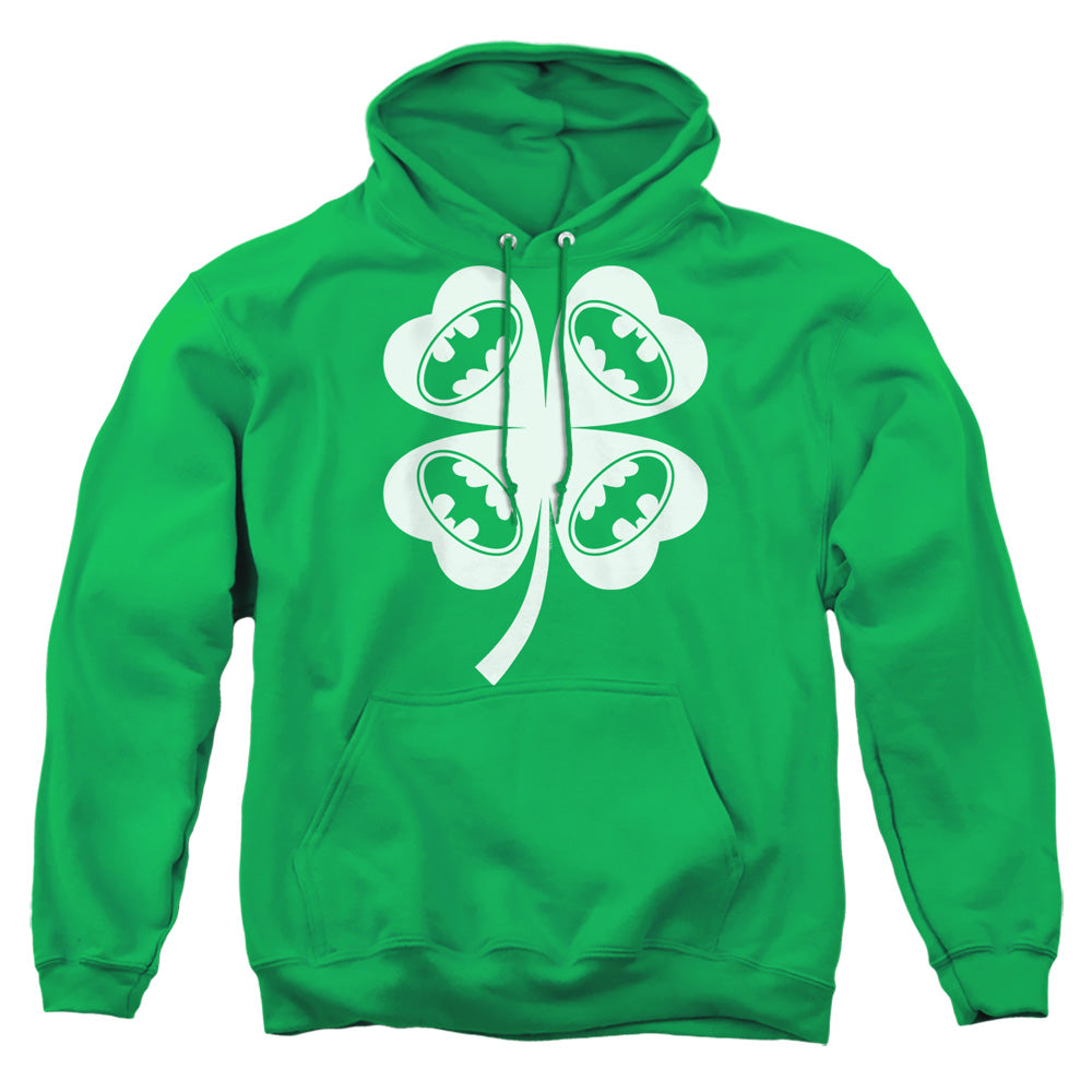 AN OFFCIALLY LICENSED BATMAN BAT CLOVER ADULT UNISEX PULLOVER HOODIE KELLY GREEN