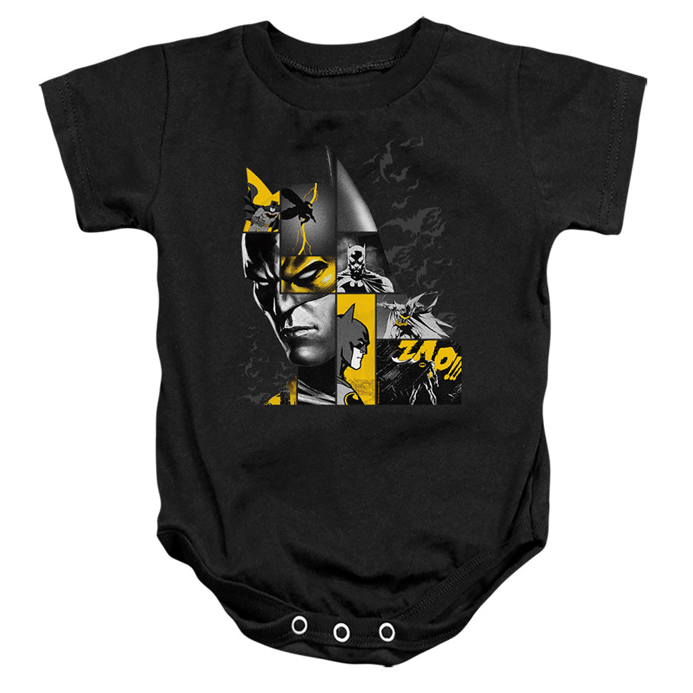 AN OFFCIALLY LICENSED BATMAN ZAP BABY BODYSUIT BLACK