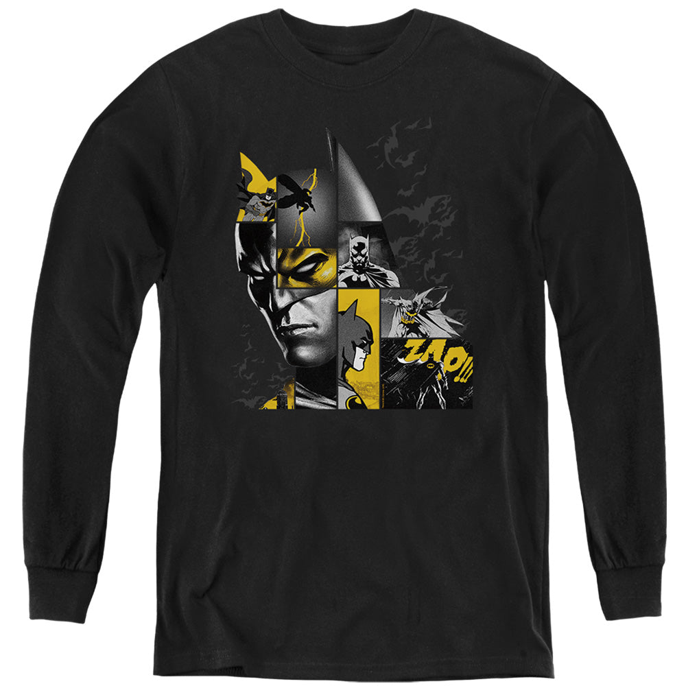 AN OFFCIALLY LICENSED BATMAN ZAP YOUTH LONG SLEEVE T-SHIRT BLACK