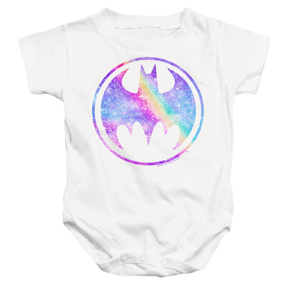 AN OFFCIALLY LICENSED BATMAN UNICORN GALAXY BAT BABY BODYSUIT WHITE