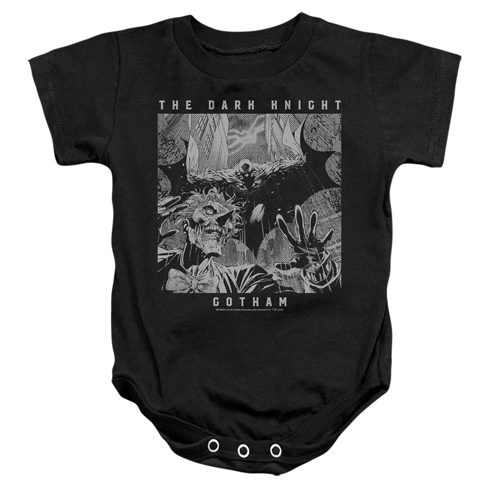 AN OFFCIALLY LICENSED BATMAN GOTHAM KNIGHT BABY BODYSUIT BLACK