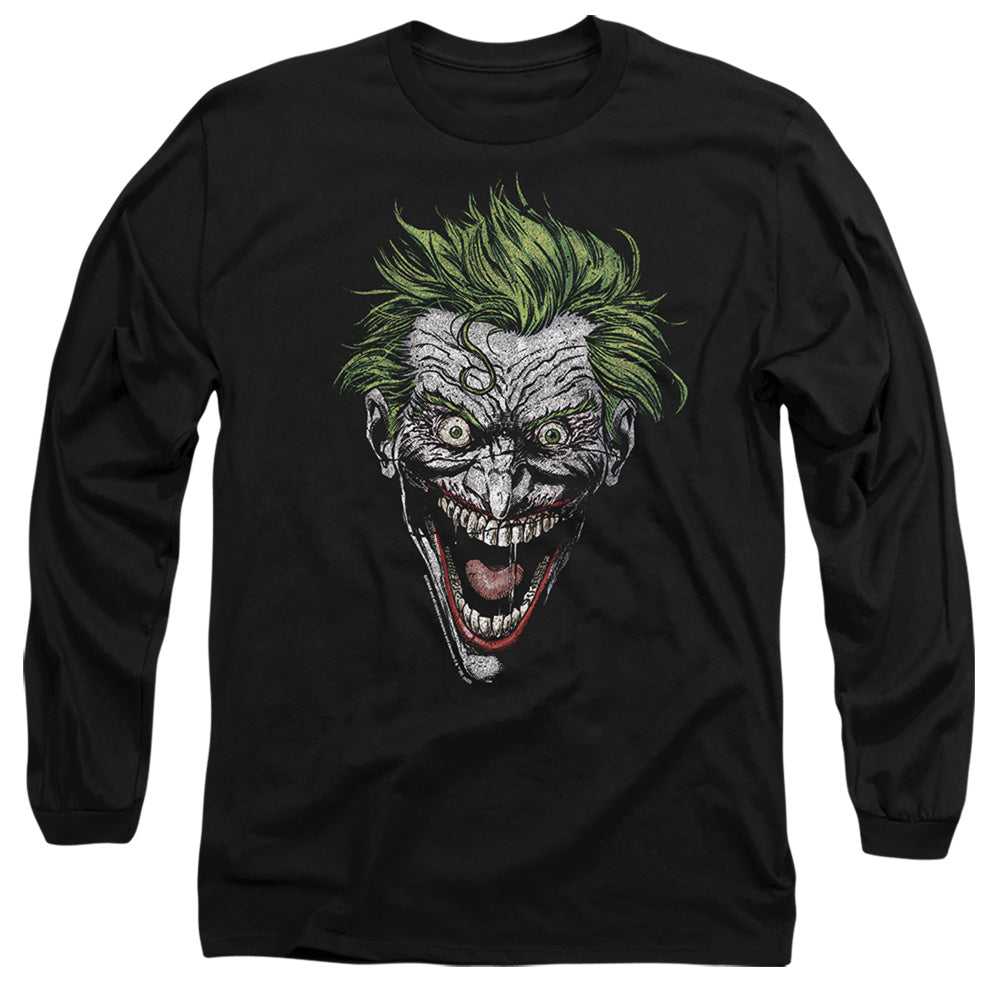 AN OFFCIALLY LICENSED BATMAN JOKER MEN'S LONG SLEEVE T-SHIRT BLACK