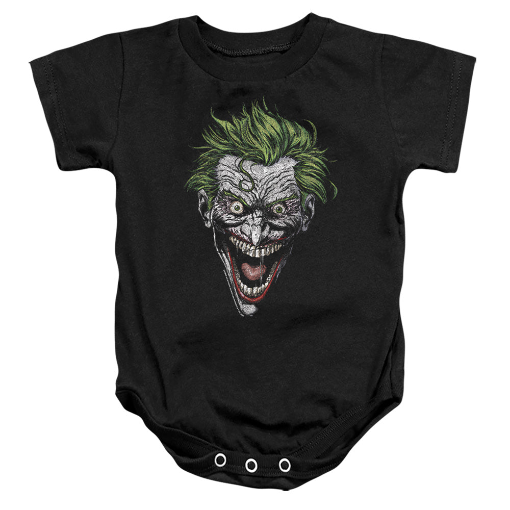 AN OFFCIALLY LICENSED BATMAN JOKER BABY BODYSUIT BLACK