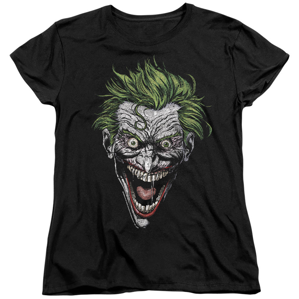 AN OFFCIALLY LICENSED BATMAN JOKER WOMEN'S REGULAR FIT T-SHIRT BLACK