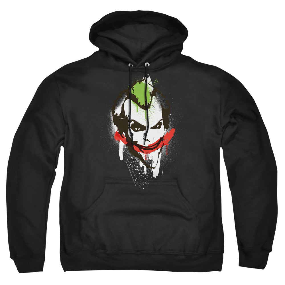 AN OFFCIALLY LICENSED BATMAN JOKER BIG FACE ADULT UNISEX PULLOVER HOODIE BLACK