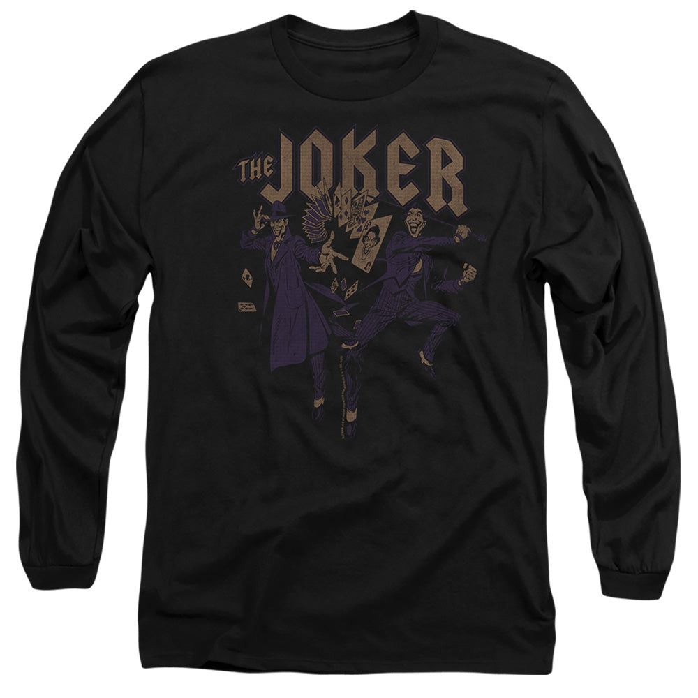 AN OFFCIALLY LICENSED BATMAN JOKER DUO MEN'S LONG SLEEVE T-SHIRT BLACK