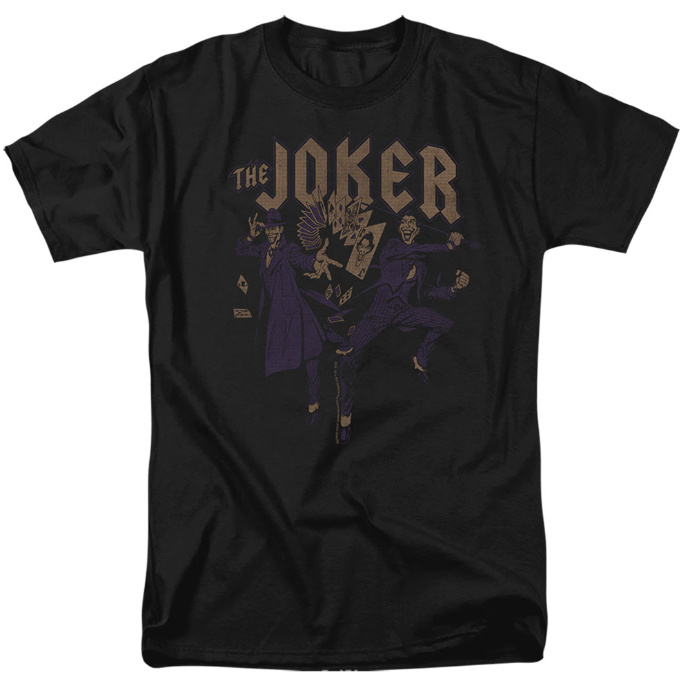 AN OFFCIALLY LICENSED BATMAN JOKER DUO MEN'S REGULAR FIT T-SHIRT BLACK