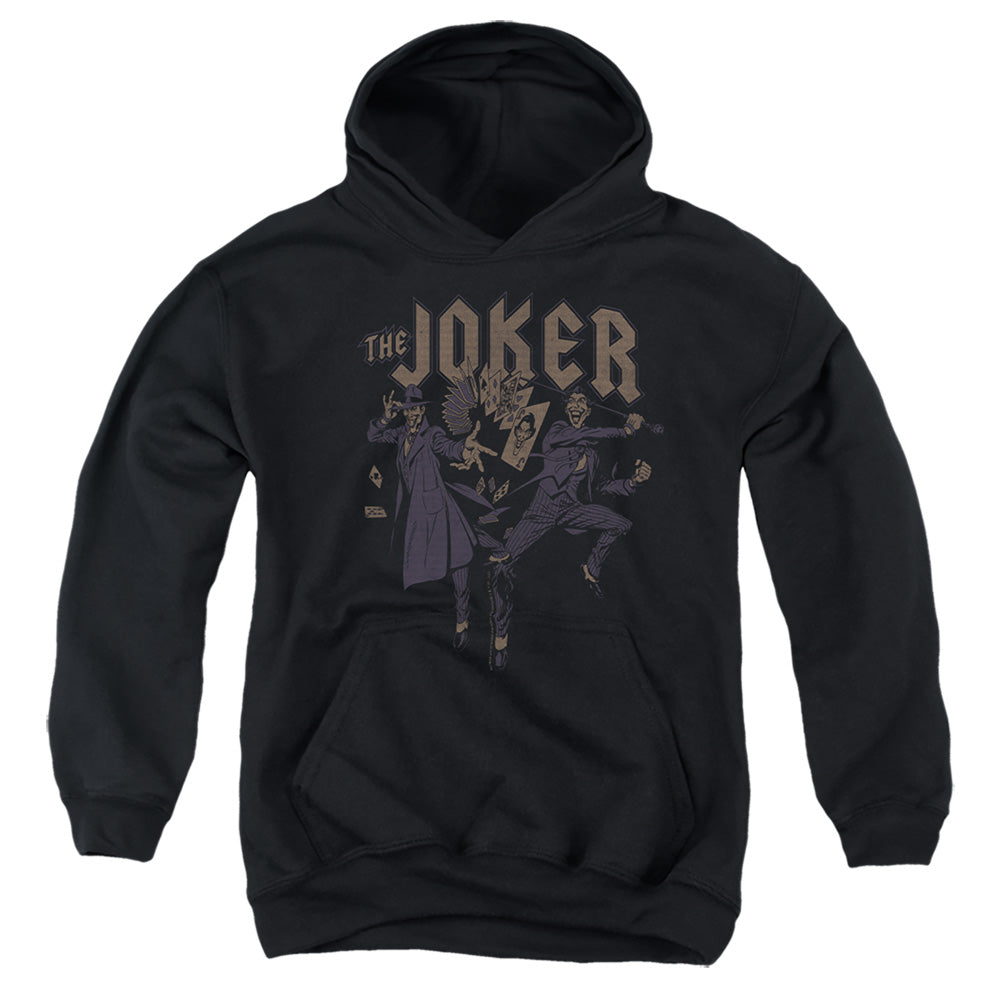 AN OFFCIALLY LICENSED BATMAN JOKER DUO YOUTH HOODIE BLACK