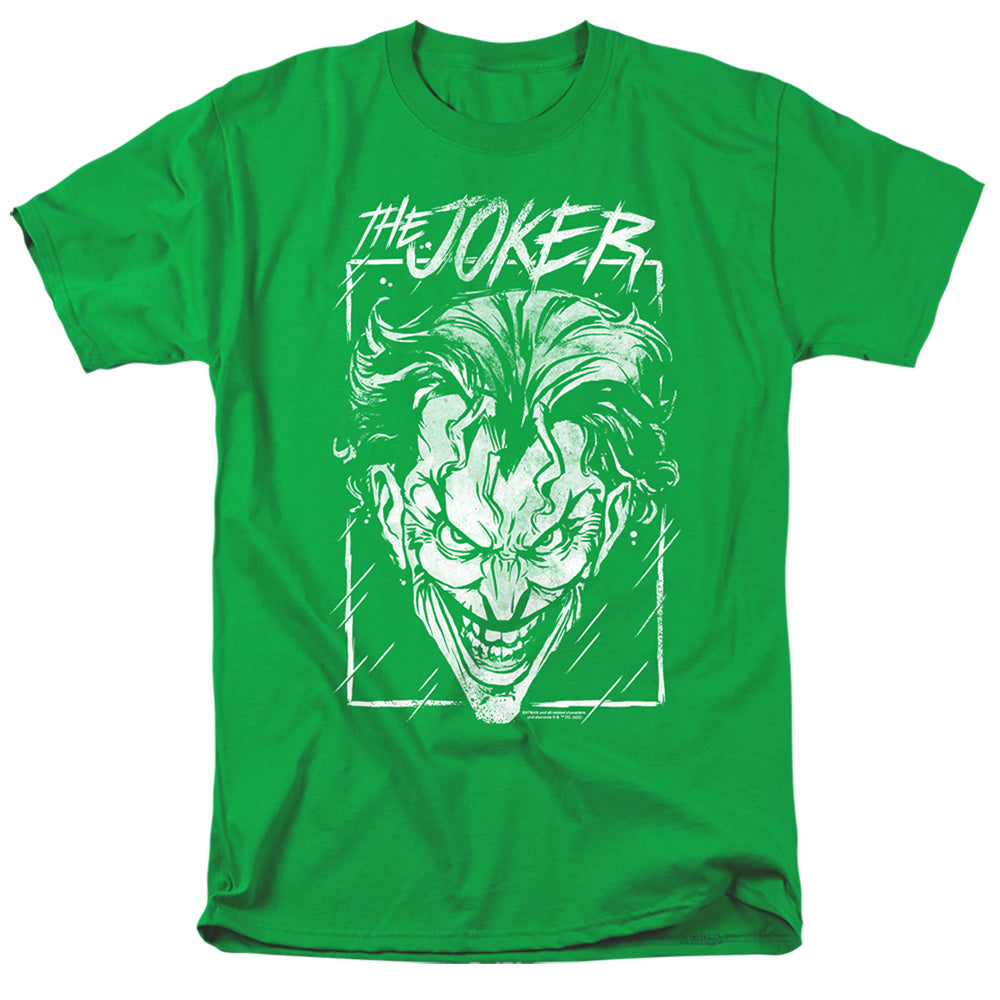 AN OFFCIALLY LICENSED BATMAN JOKER STORM ON GREEN MEN'S REGULAR FIT T-SHIRT KELLY GREEN