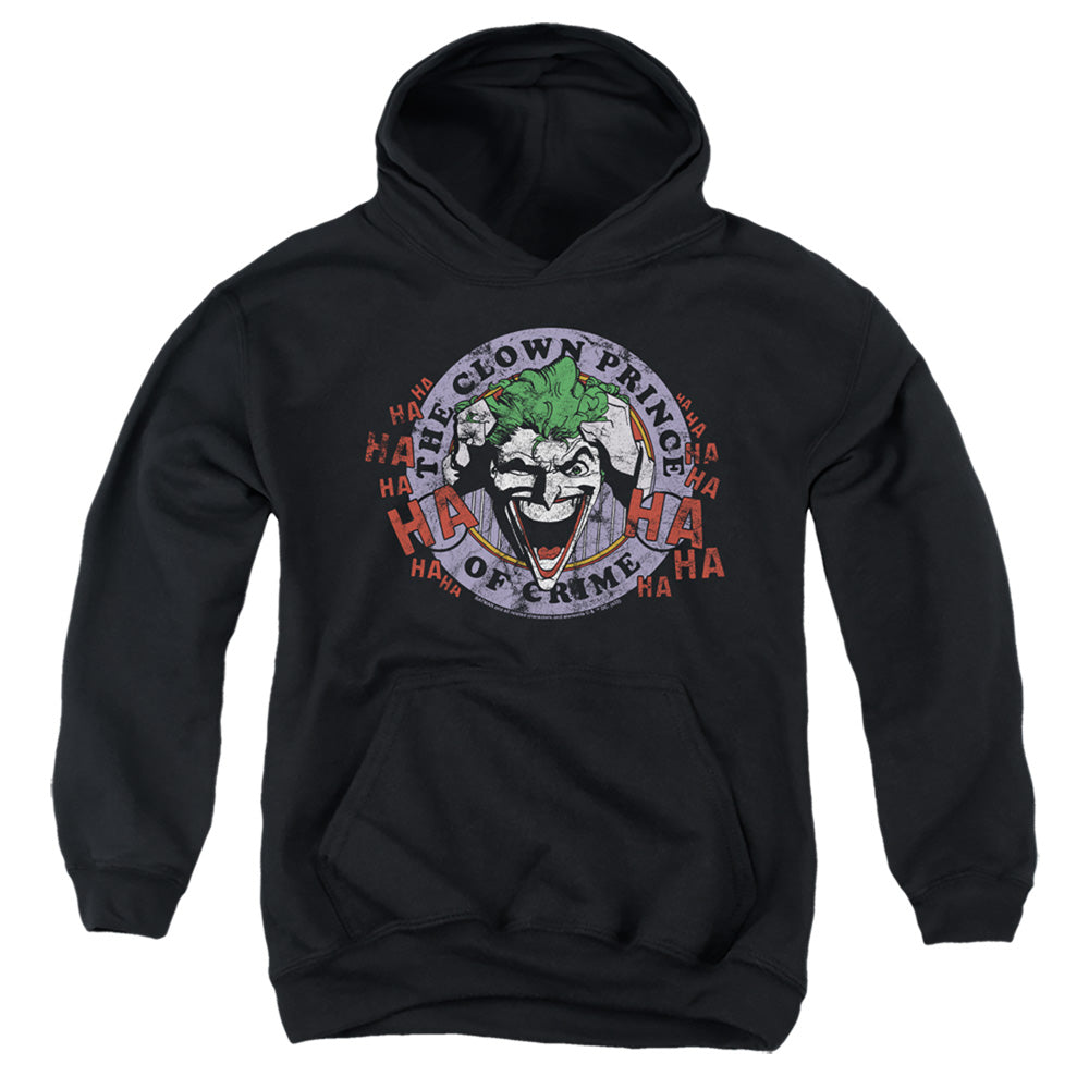 AN OFFCIALLY LICENSED BATMAN SMILE EMBLEM 1 YOUTH HOODIE BLACK
