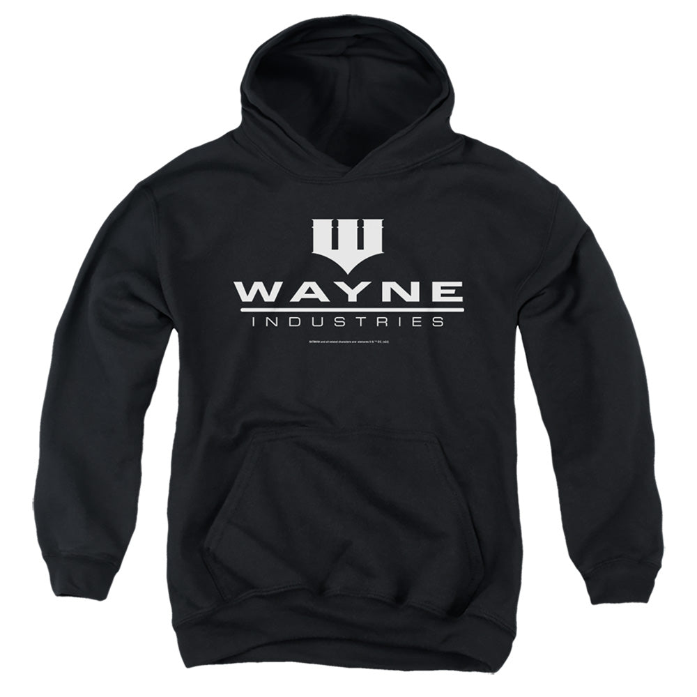 AN OFFCIALLY LICENSED BATMAN WAYNE LOGO ON BLACK YOUTH HOODIE BLACK