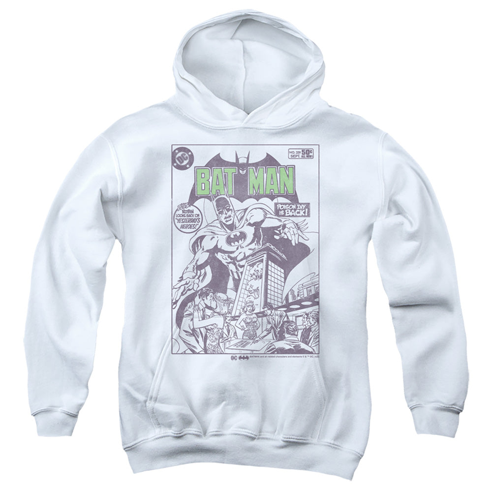 AN OFFCIALLY LICENSED BATMAN YESTERDAYS HEROES 1 YOUTH HOODIE WHITE
