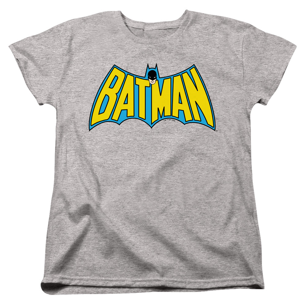 AN OFFCIALLY LICENSED BATMAN WINTAGE BATMAN LOGO WOMEN'S REGULAR FIT T-SHIRT ATHLETIC HEATHER
