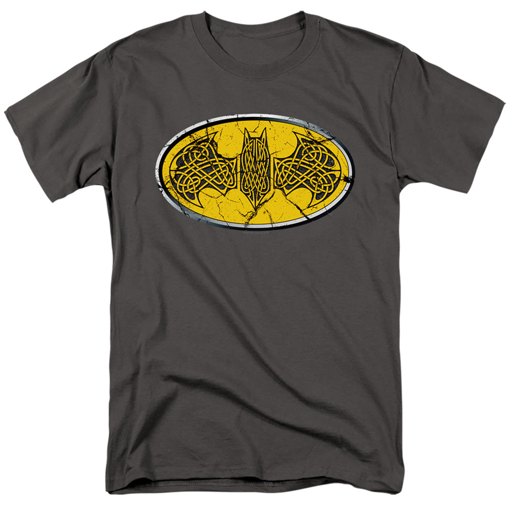 AN OFFCIALLY LICENSED BATMAN CELTIC SHIELD MEN'S REGULAR FIT T-SHIRT CHARCOAL