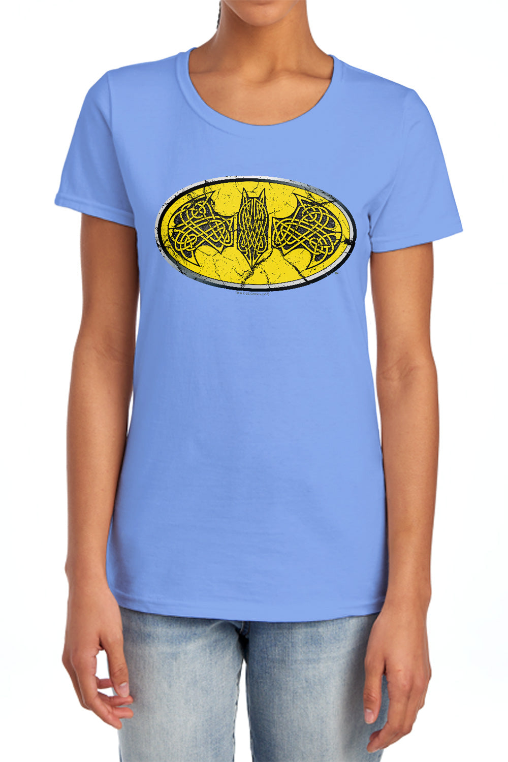AN OFFCIALLY LICENSED BATMAN CELTIC SHIELD WOMEN'S REGULAR FIT T-SHIRT CHARCOAL