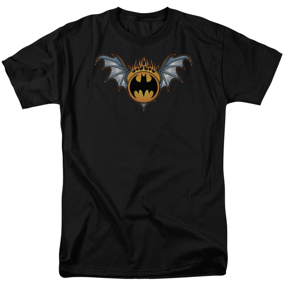 AN OFFCIALLY LICENSED BATMAN BAT WINGS LOGO MEN'S REGULAR FIT T-SHIRT BLACK