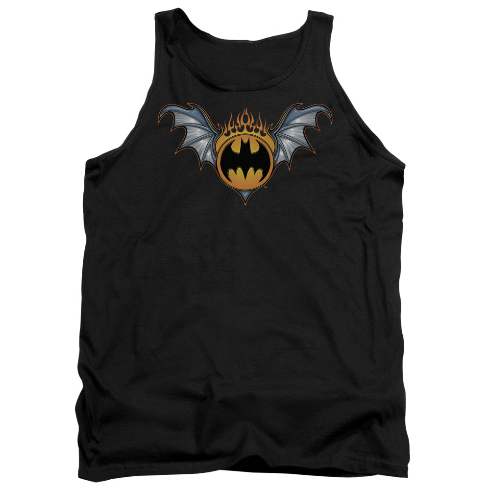 AN OFFCIALLY LICENSED BATMAN BAT WINGS LOGO ADULT UNISEX TANK TOP BLACK