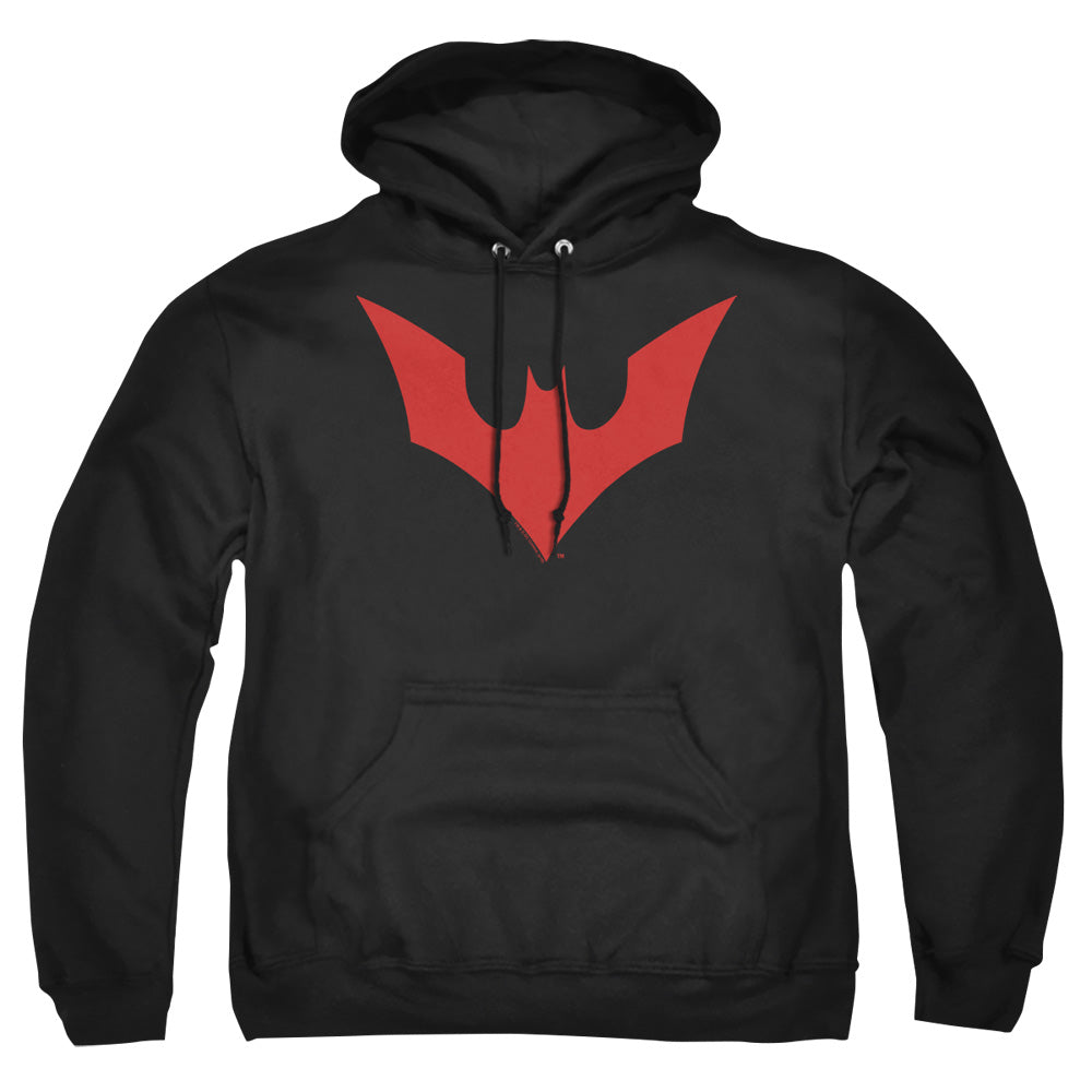 AN OFFCIALLY LICENSED BATMAN BEYOND BEYOND BAT LOGO ADULT UNISEX PULLOVER HOODIE BLACK