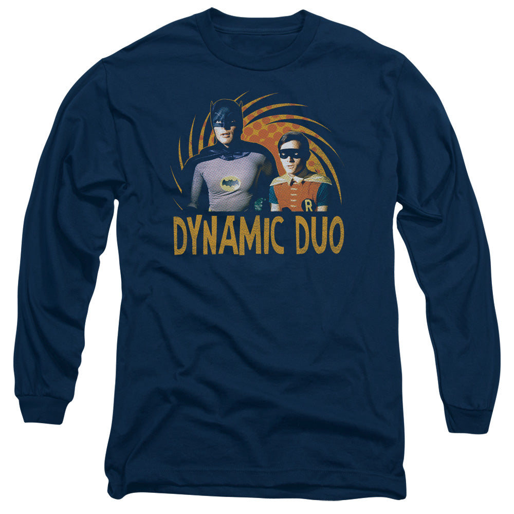 AN OFFCIALLY LICENSED BATMAN CLASSIC TV DYNAMIC MEN'S LONG SLEEVE T-SHIRT NAVY