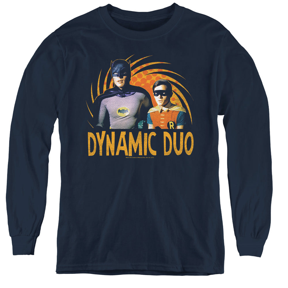 AN OFFCIALLY LICENSED BATMAN CLASSIC TV DYNAMIC YOUTH LONG SLEEVE T-SHIRT NAVY