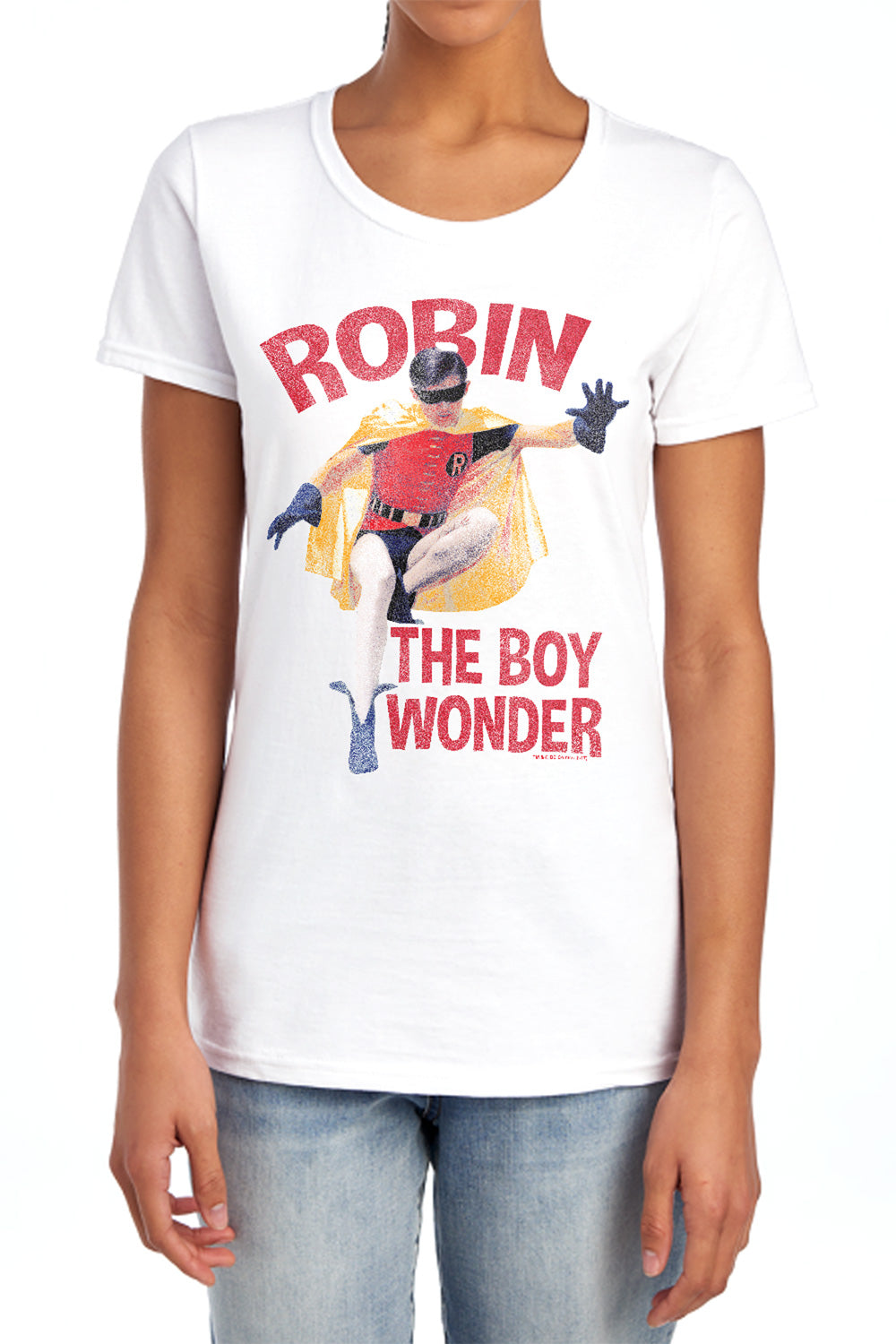 AN OFFCIALLY LICENSED BATMAN CLASSIC TV BOY WONDER WOMEN'S REGULAR FIT T-SHIRT BANANA