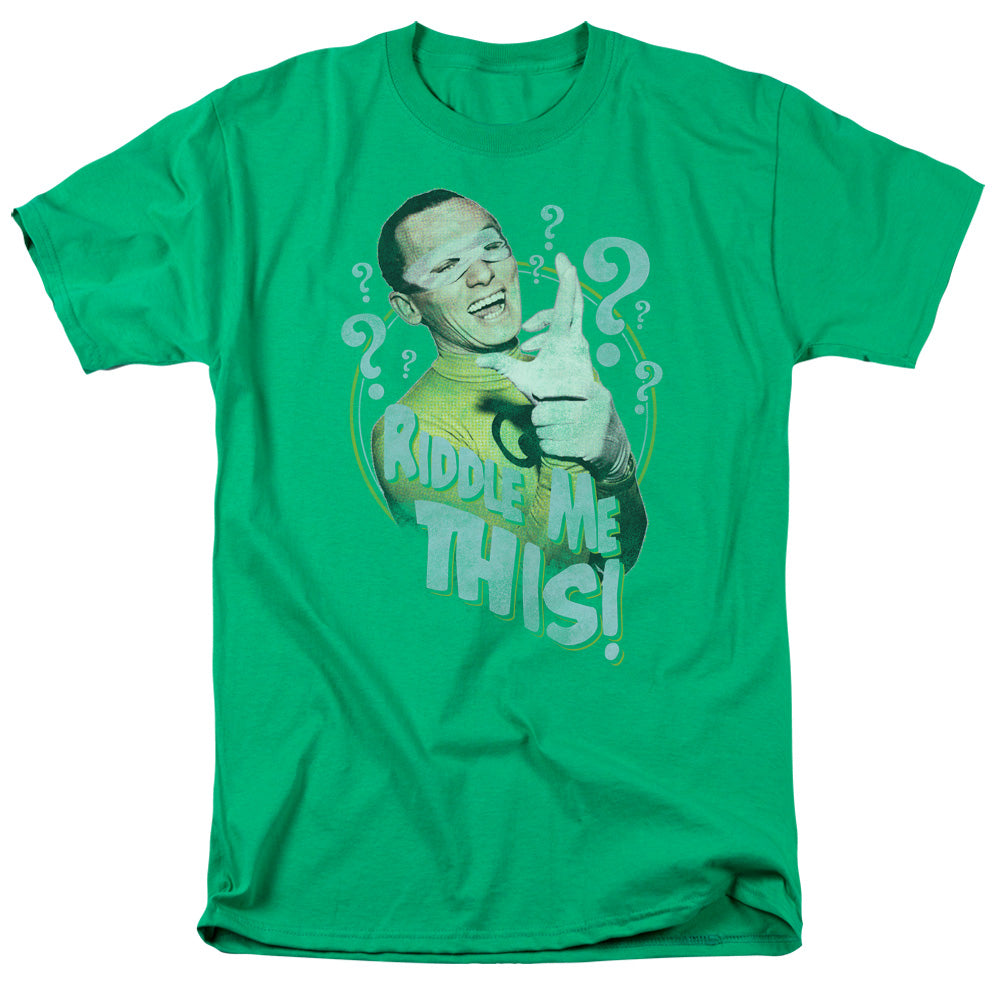 AN OFFCIALLY LICENSED BATMAN CLASSIC TV RIDDLE ME THIS MEN'S REGULAR FIT T-SHIRT KELLY GREEN