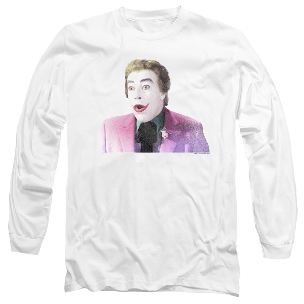 AN OFFCIALLY LICENSED BATMAN CLASSIC TV THRILLED MEN'S LONG SLEEVE T-SHIRT WHITE