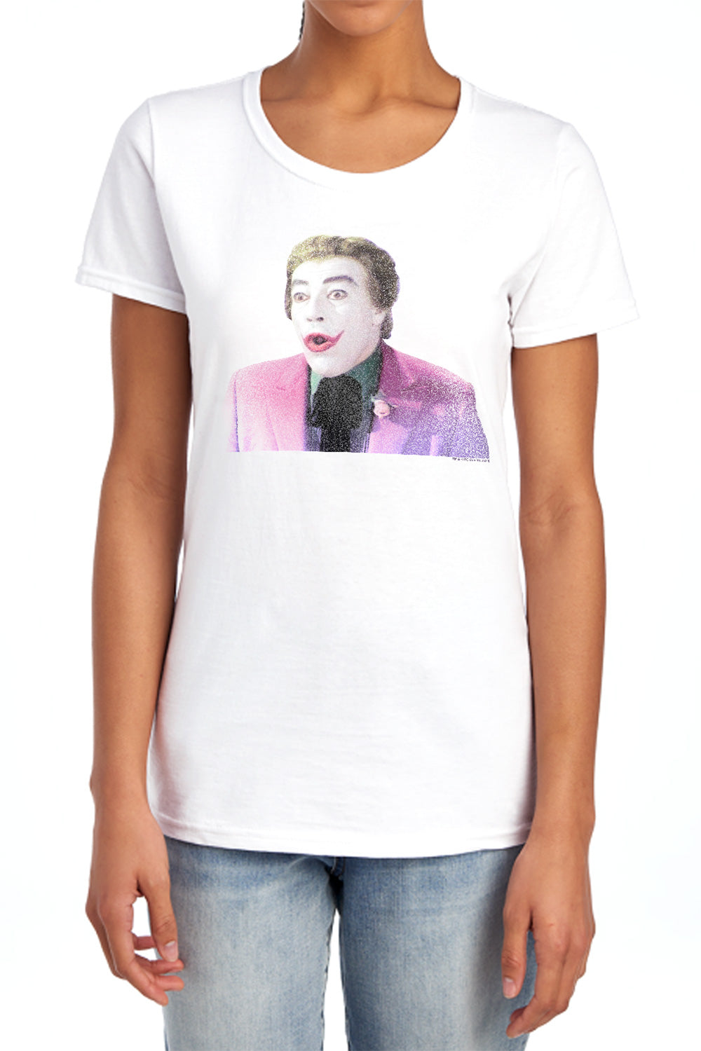 AN OFFCIALLY LICENSED BATMAN CLASSIC TV THRILLED WOMEN'S REGULAR FIT T-SHIRT WHITE