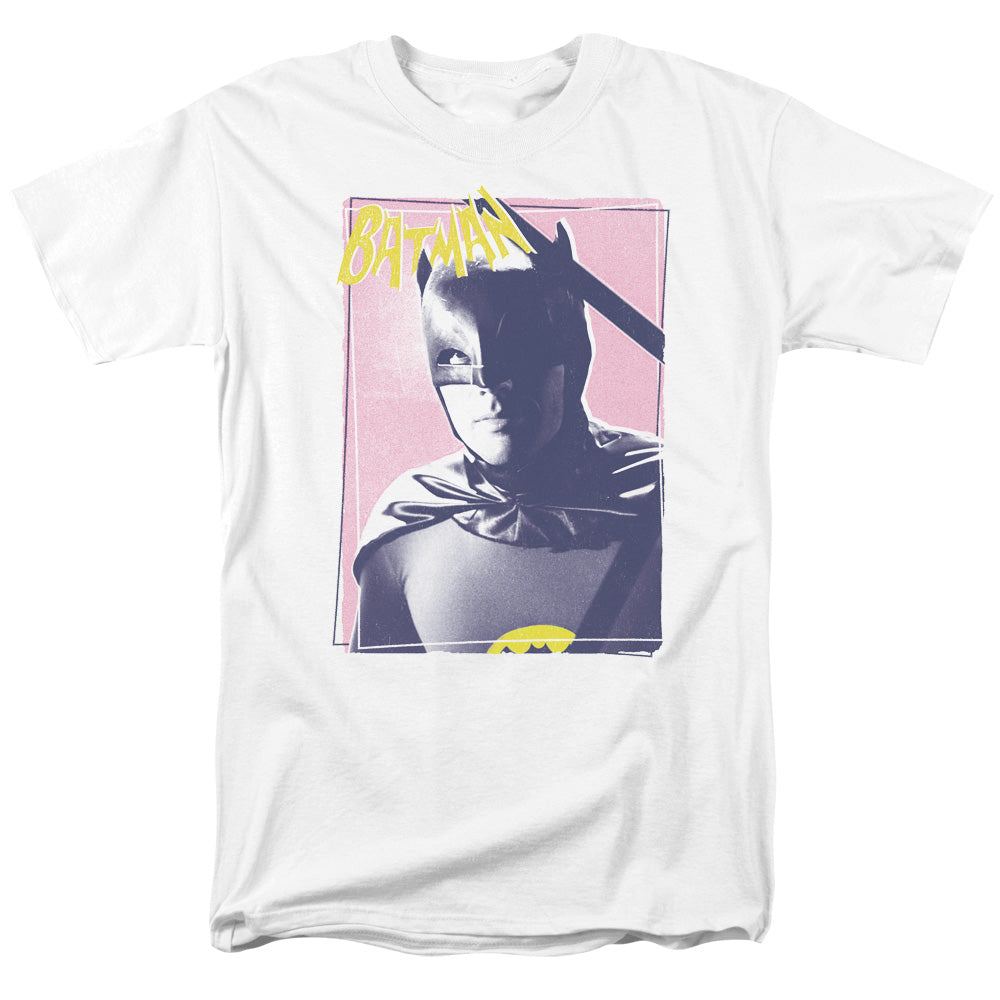 AN OFFCIALLY LICENSED BATMAN CLASSIC TV WAYNE 80S MEN'S REGULAR FIT T-SHIRT WHITE