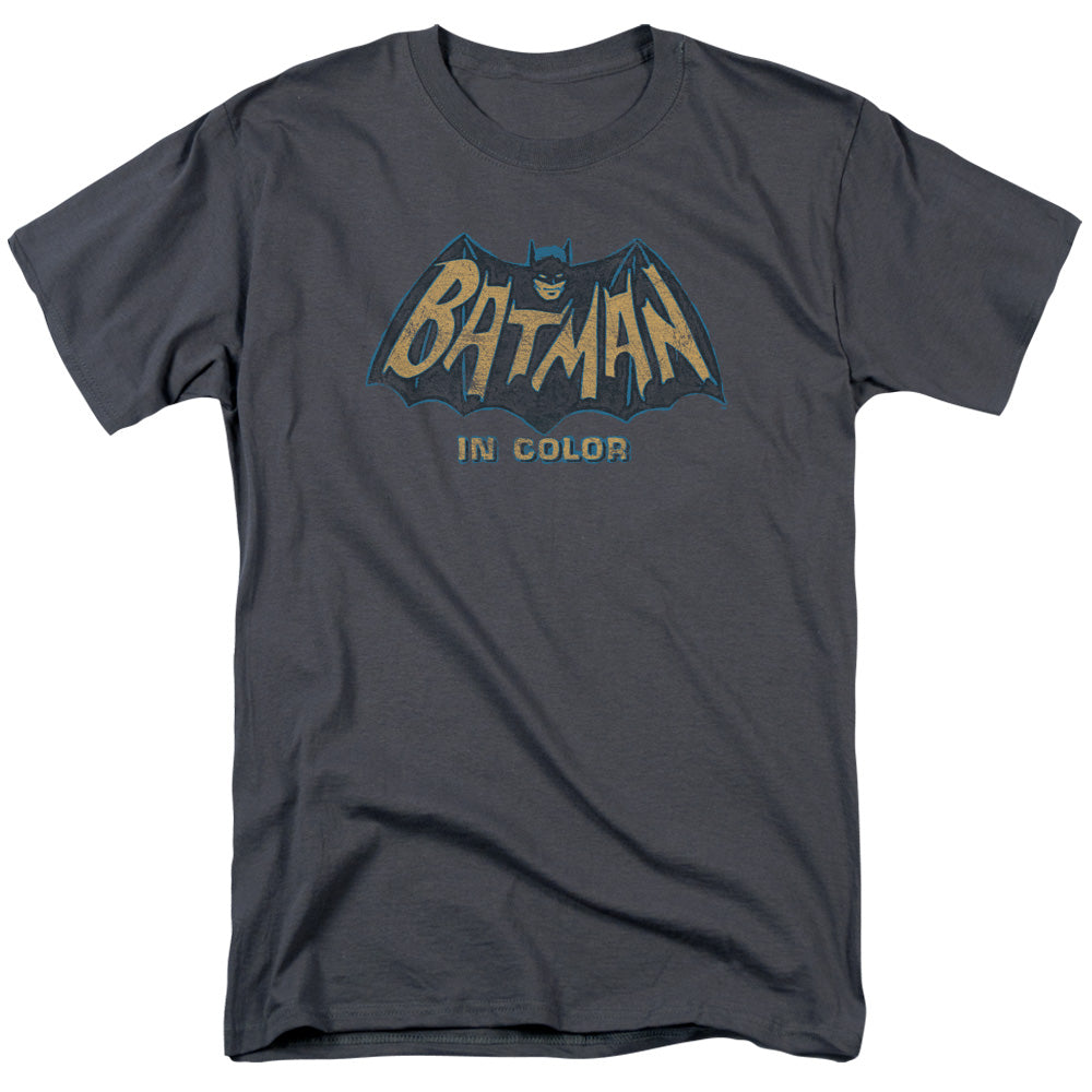 AN OFFCIALLY LICENSED BATMAN CLASSIC TV IN COLOR MEN'S REGULAR FIT T-SHIRT CHARCOAL
