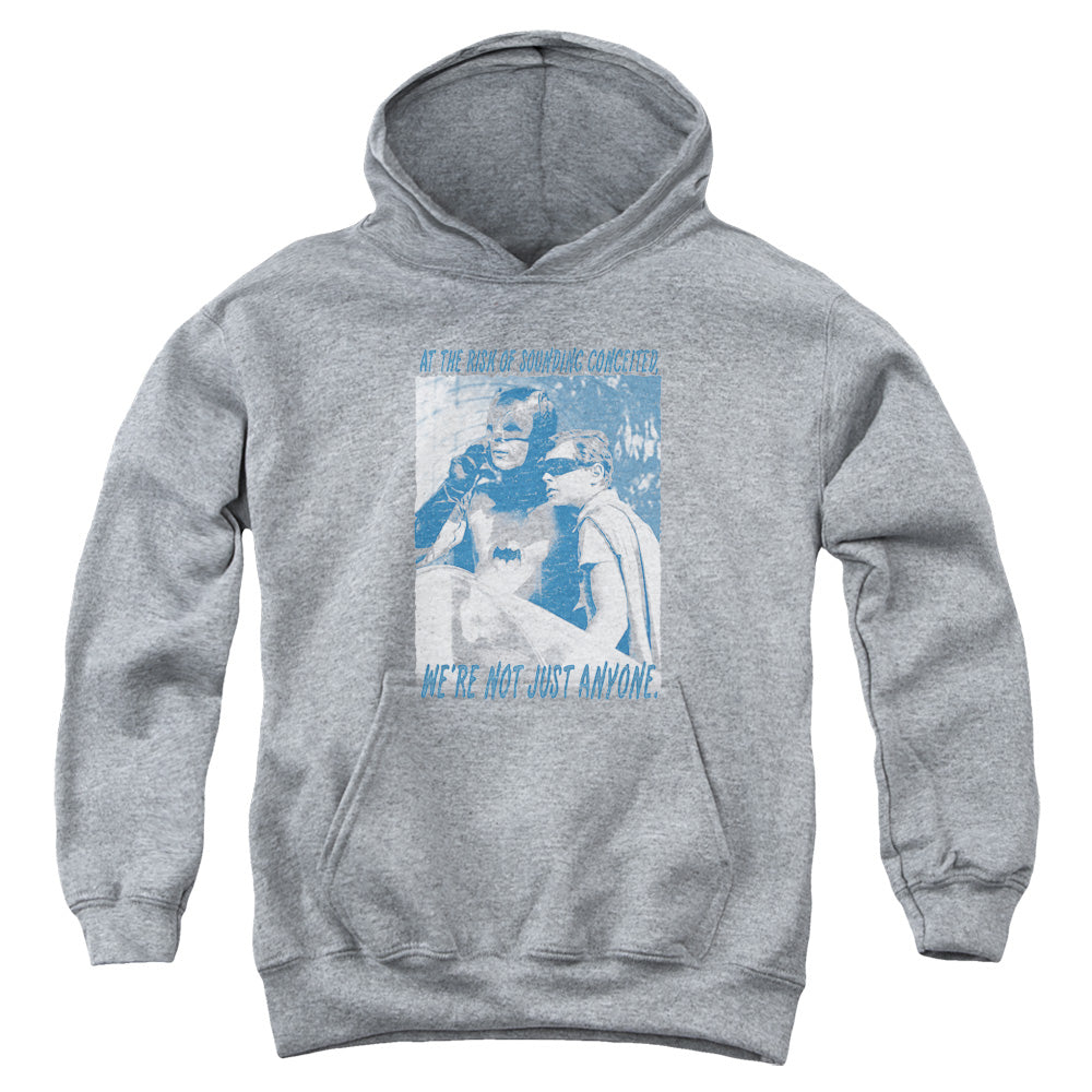 AN OFFCIALLY LICENSED BATMAN CLASSIC TV BOOGIE NIGHTS YOUTH HOODIE ATHLETIC HEATHER
