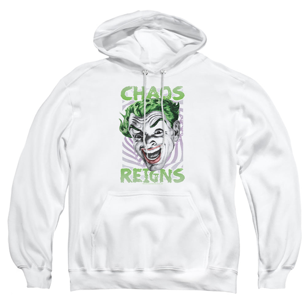AN OFFCIALLY LICENSED BATMAN CLASSIC TV CHAOS REIGNS ADULT UNISEX PULLOVER HOODIE WHITE