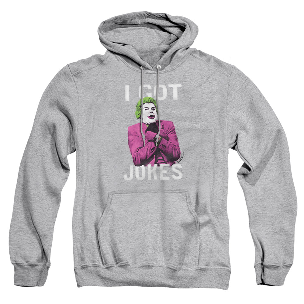 AN OFFCIALLY LICENSED BATMAN CLASSIC TV GOT JOKES ADULT UNISEX PULLOVER HOODIE ATHLETIC HEATHER