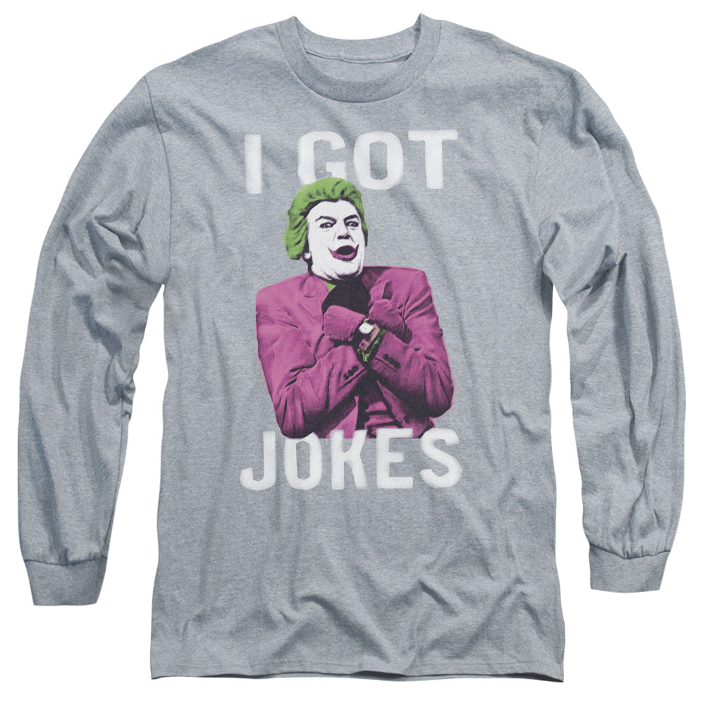 AN OFFCIALLY LICENSED BATMAN CLASSIC TV GOT JOKES MEN'S LONG SLEEVE T-SHIRT ATHLETIC HEATHER