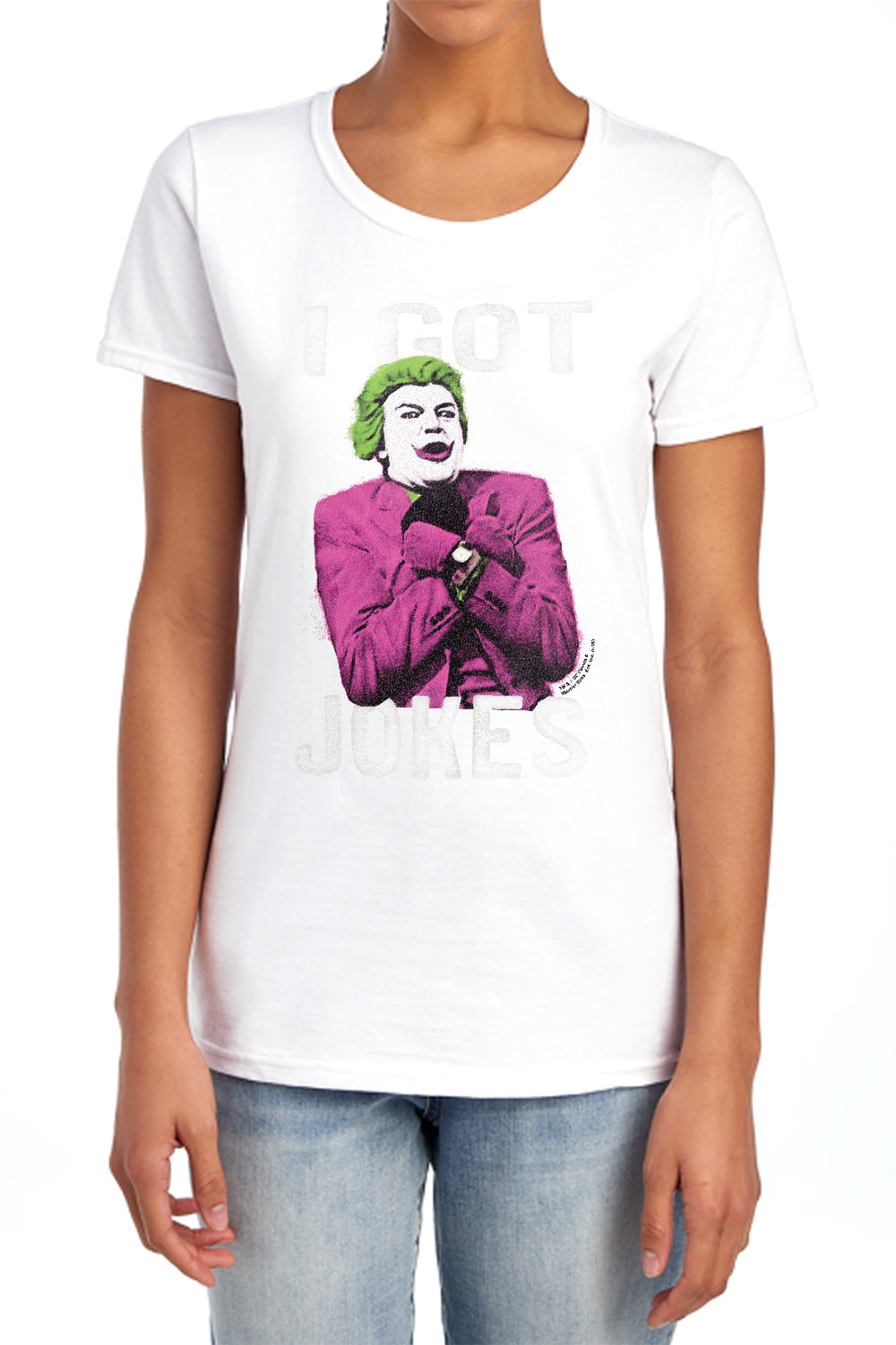 AN OFFCIALLY LICENSED BATMAN CLASSIC TV GOT JOKES WOMEN'S REGULAR FIT T-SHIRT ATHLETIC HEATHER